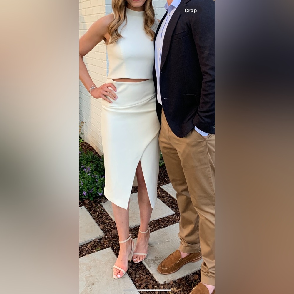 Black halo ivory 2 piece skirt and top set